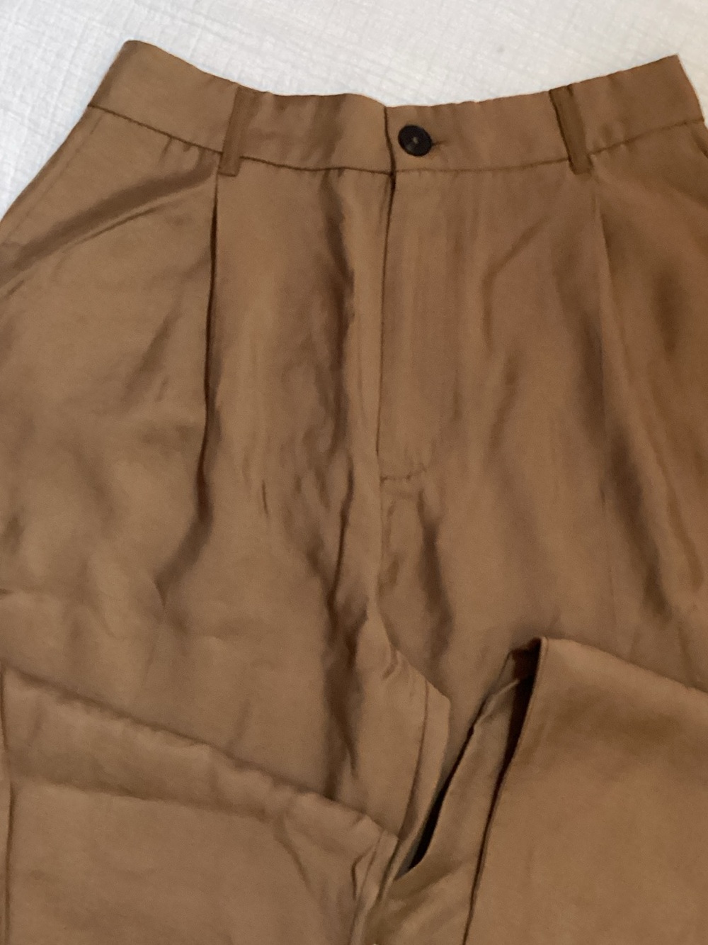 Zara Women's Pleated Trousers - Brown